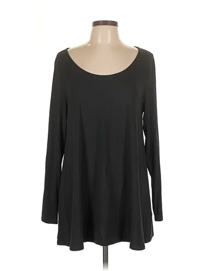 Pre-owned Soft Surroundings Long Sleeve Top Black Scoop Neck Tops
