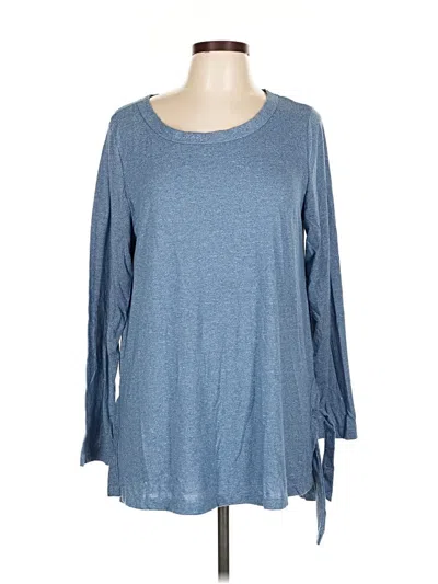 Pre-owned Soft Surroundings Long Sleeve Top Blue Boatneck Tops