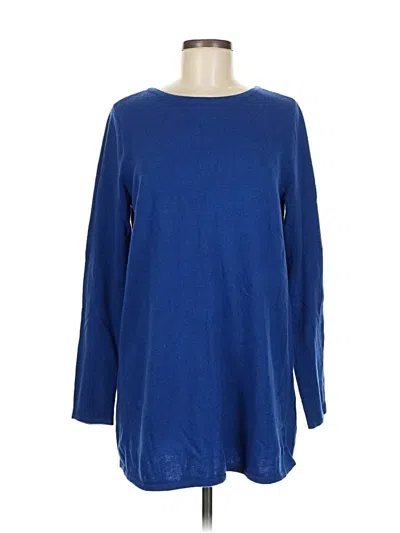 Pre-owned Soft Surroundings Long Sleeve Top Blue Boatneck Tops