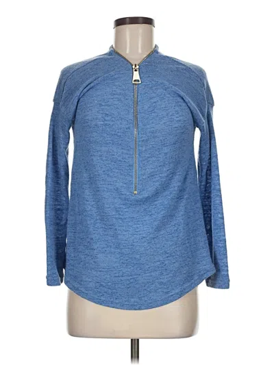 Pre-owned Soft Surroundings Long Sleeve Top Blue Mock Neckline Tops