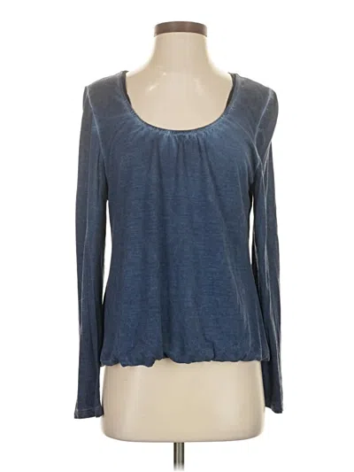 Pre-owned Soft Surroundings Long Sleeve Top Blue Scoop Neck Tops