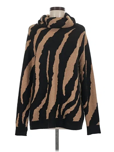 Pre-owned Soft Surroundings Long Sleeve Top Brown Crew Neck Tops