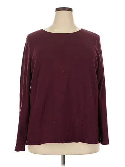 Pre-owned Soft Surroundings Long Sleeve Top Burgundy Boatneck Tops