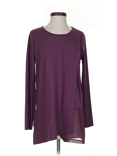 Pre-owned Soft Surroundings Long Sleeve Top Burgundy Crew Neck Tops