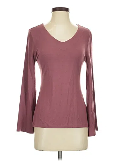 Pre-owned Soft Surroundings Long Sleeve Top Burgundy V Neck Tops