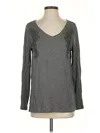 Soft Surroundings Long Sleeve Top Gray Scoop Neck Tops In Gray