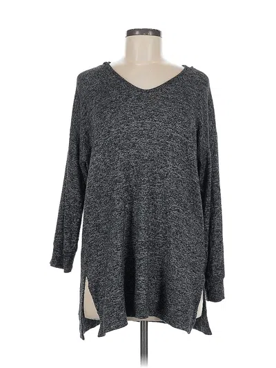 Pre-owned Soft Surroundings Long Sleeve Top Gray V Neck Tops