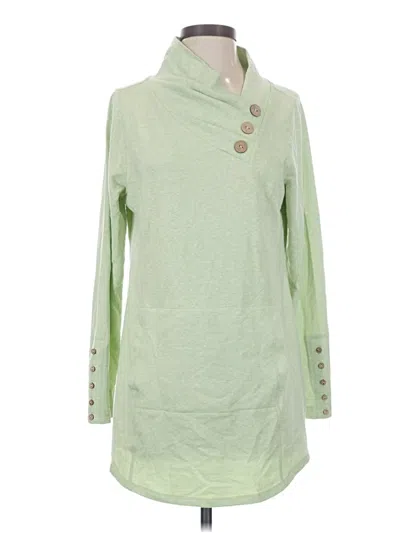Pre-owned Soft Surroundings Long Sleeve Top Green Cowl Neck Tops