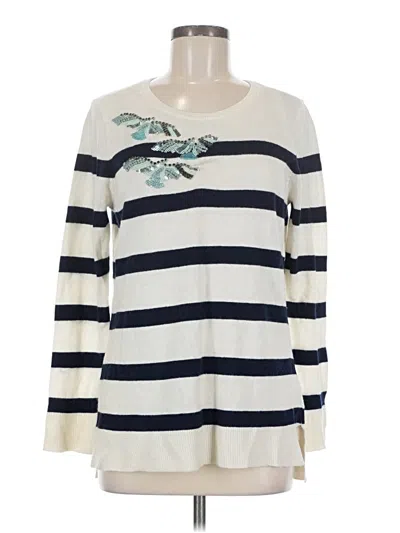 Pre-owned Soft Surroundings Long Sleeve Top Ivory Crew Neck Tops In White