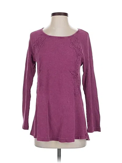 Pre-owned Soft Surroundings Long Sleeve Top Purple Boatneck Tops