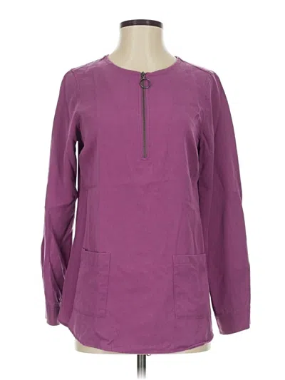 Pre-owned Soft Surroundings Long Sleeve Top Purple Crew Neck Tops