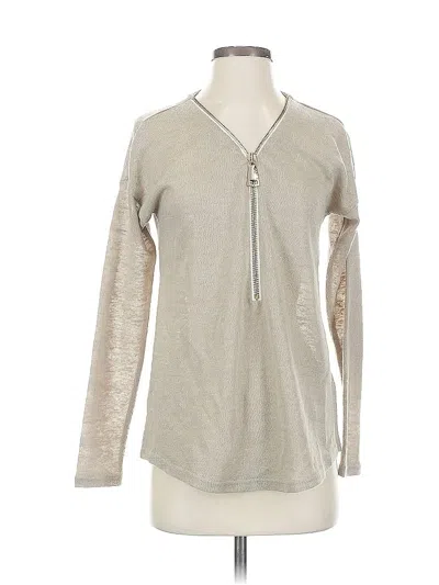 Pre-owned Soft Surroundings Long Sleeve Top Tan Tops In Brown