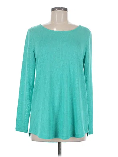 Soft Surroundings Long Sleeve Top Teal Boatneck Tops