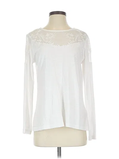 Pre-owned Soft Surroundings Long Sleeve Top White Crew Neck Tops
