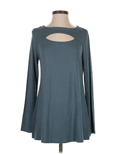 Pre-owned Soft Surroundings Long Sleeve T-shirt In Blue