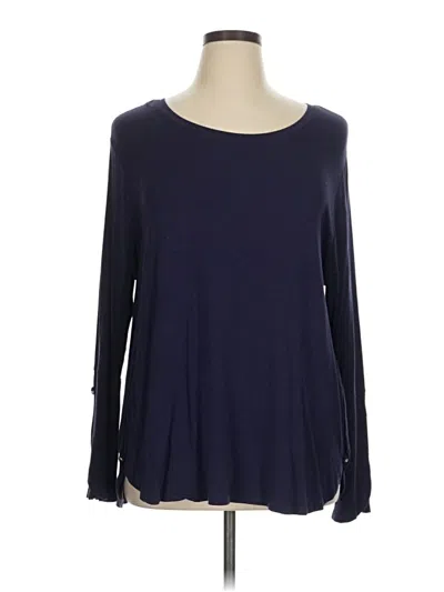 Pre-owned Soft Surroundings Long Sleeve T-shirt In Blue