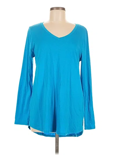 Pre-owned Soft Surroundings Long Sleeve T-shirt In Blue