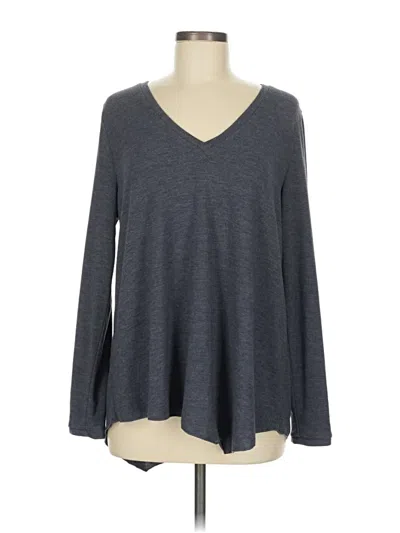 Pre-owned Soft Surroundings Long Sleeve T-shirt In Blue