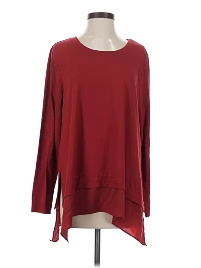 Pre-owned Soft Surroundings Long Sleeve T-shirt In Burgundy