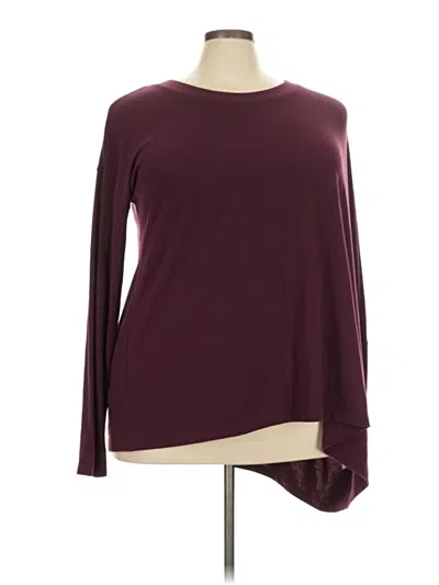 Pre-owned Soft Surroundings Long Sleeve T-shirt In Burgundy