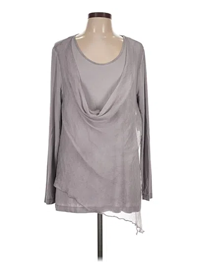 Pre-owned Soft Surroundings Long Sleeve T-shirt In Gray