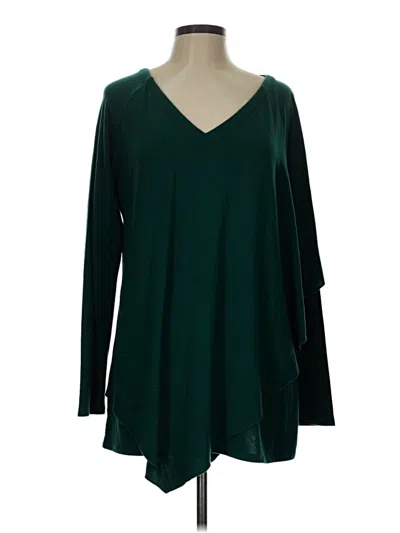Pre-owned Soft Surroundings Long Sleeve T-shirt In Green
