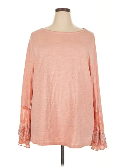 Pre-owned Soft Surroundings Long Sleeve T-shirt In Pink