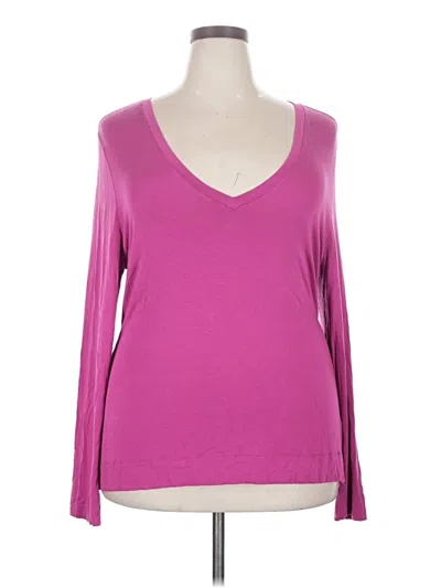 Pre-owned Soft Surroundings Long Sleeve T-shirt In Pink