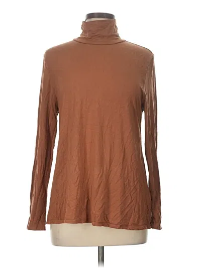 Pre-owned Soft Surroundings Long Sleeve Turtleneck In Brown