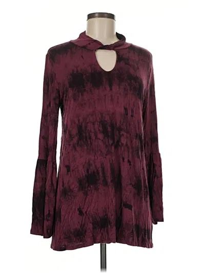 Pre-owned Soft Surroundings Long Sleeve Turtleneck In Burgundy