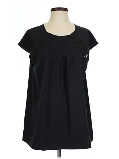 Pre-owned Soft Surroundings Short Sleeve Blouse In Black
