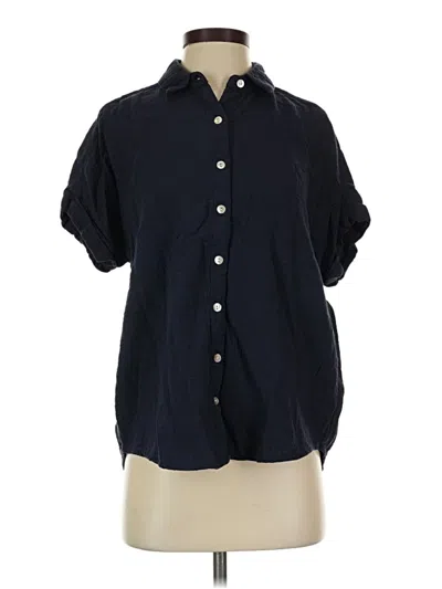 Pre-owned Soft Surroundings Short Sleeve Blouse In Black