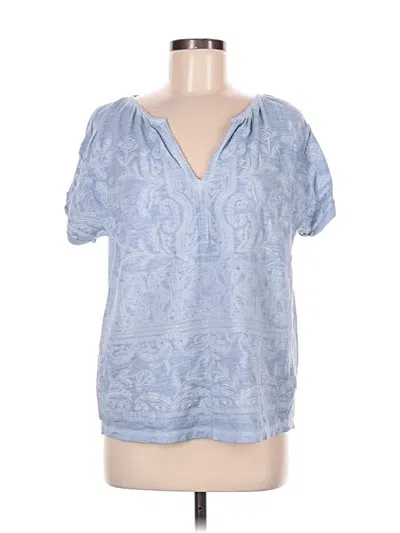Pre-owned Soft Surroundings Short Sleeve Blouse In Blue