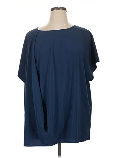 Pre-owned Soft Surroundings Short Sleeve Blouse In Blue