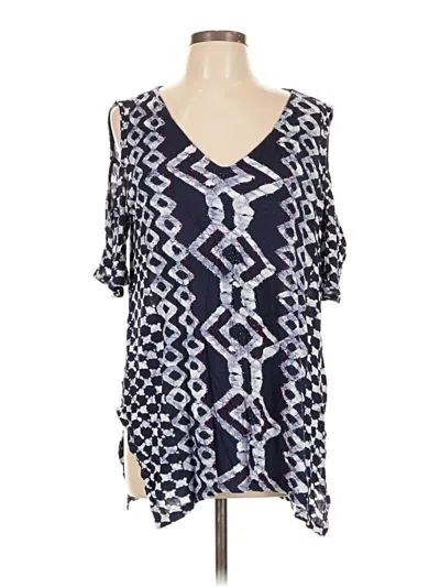 Pre-owned Soft Surroundings Short Sleeve Blouse In Blue