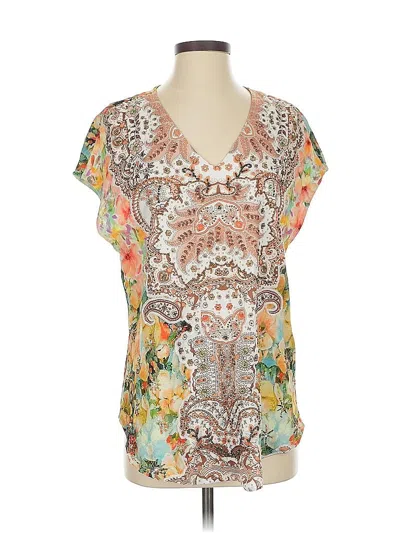 Pre-owned Soft Surroundings Short Sleeve Blouse In Orange