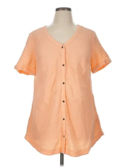 Pre-owned Soft Surroundings Short Sleeve Blouse In Orange