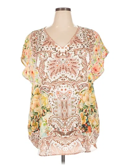Soft Surroundings Short Sleeve Blouse In Orange