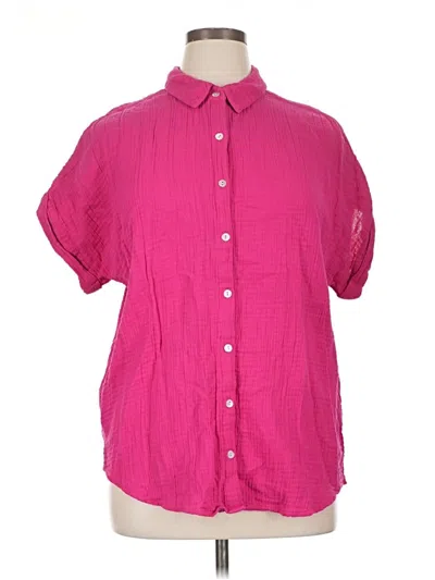 Pre-owned Soft Surroundings Short Sleeve Blouse In Pink