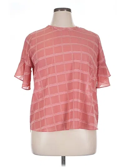 Pre-owned Soft Surroundings Short Sleeve Blouse In Pink