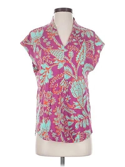 Pre-owned Soft Surroundings Short Sleeve Blouse In Pink