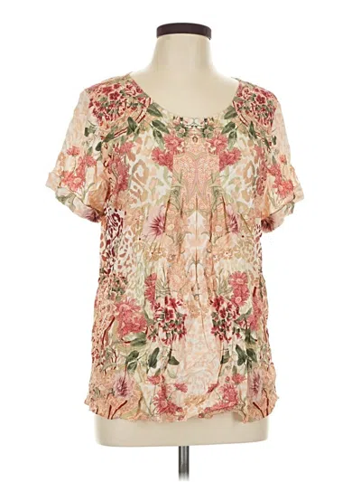 Pre-owned Soft Surroundings Short Sleeve Blouse In Pink