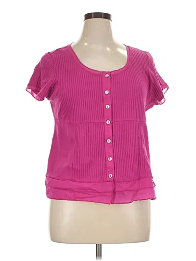 Pre-owned Soft Surroundings Short Sleeve Blouse In Pink