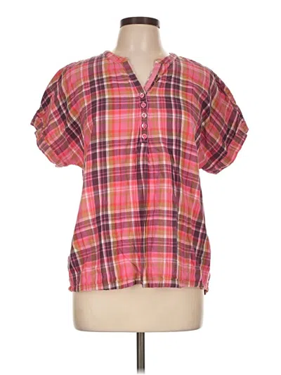 Pre-owned Soft Surroundings Short Sleeve Blouse In Pink