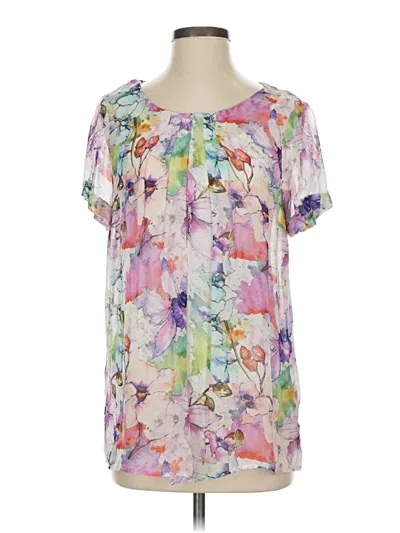 Soft Surroundings Short Sleeve Blouse In Purple