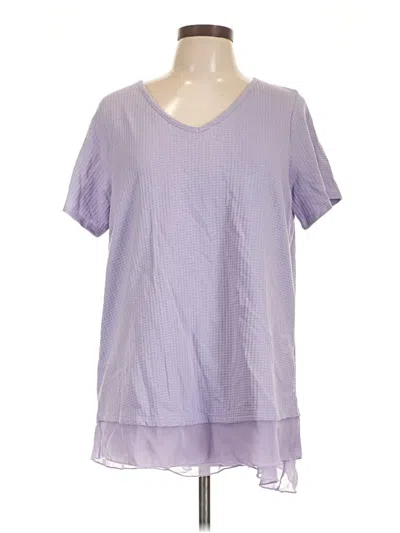 Pre-owned Soft Surroundings Short Sleeve Blouse In Purple