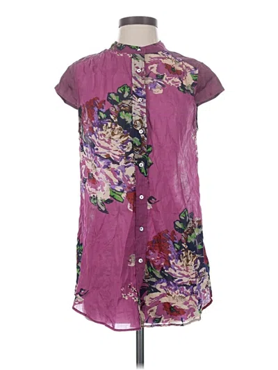 Pre-owned Soft Surroundings Short Sleeve Blouse In Purple