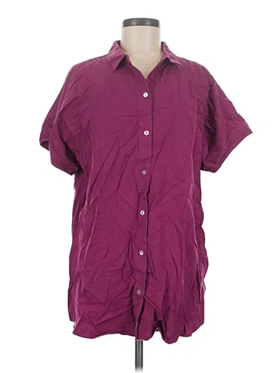 Pre-owned Soft Surroundings Short Sleeve Blouse In Purple