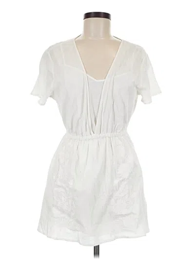 Pre-owned Soft Surroundings Short Sleeve Blouse In White