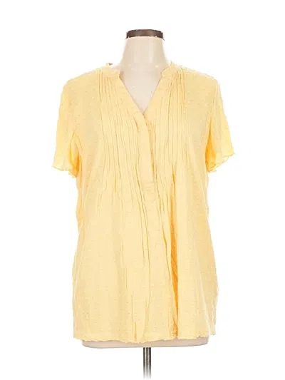 Pre-owned Soft Surroundings Short Sleeve Blouse In Yellow